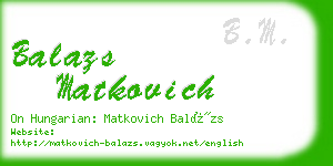 balazs matkovich business card